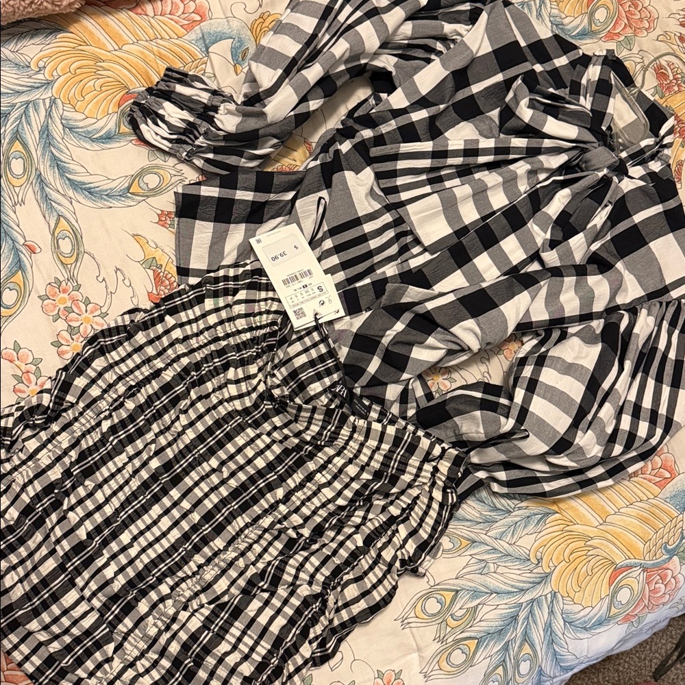 Zara Plaid Black and White Skirt - Picture 7 of 7